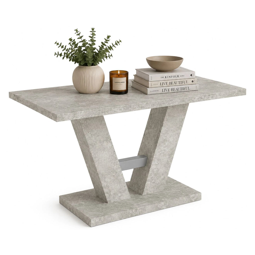 Liteneso, Tavolo Fisso 6 Posti, 137x90x76h cm Grigio Cemento