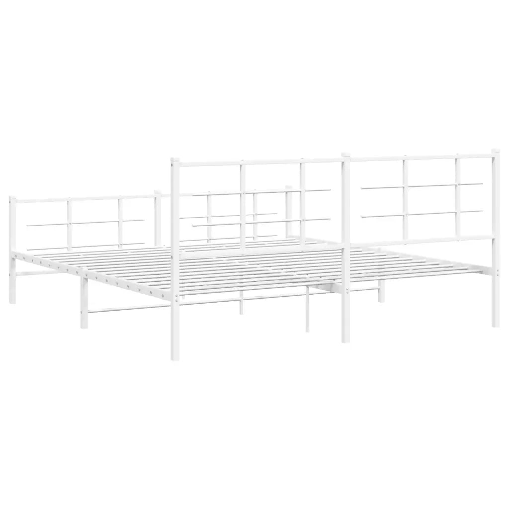Giroletto con Testiera e Pediera-Struttura Letto Metallo Bianco 183x213 cm 728975