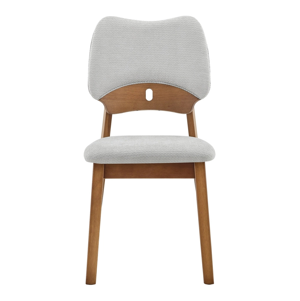 Set di 2 sedie da pranzo 95.5x36.0x54.0 cm con schienale a farfalla in legno di caucciù grigio
