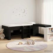 Letto alto per bambini con scrivania Rovere Nero 80 x 200 cm 3423439