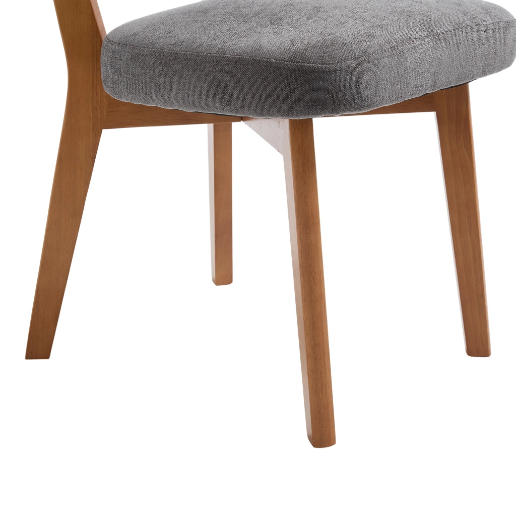 Sedia da pranzo imbottita con schienale ergonomico in legno, Grigio