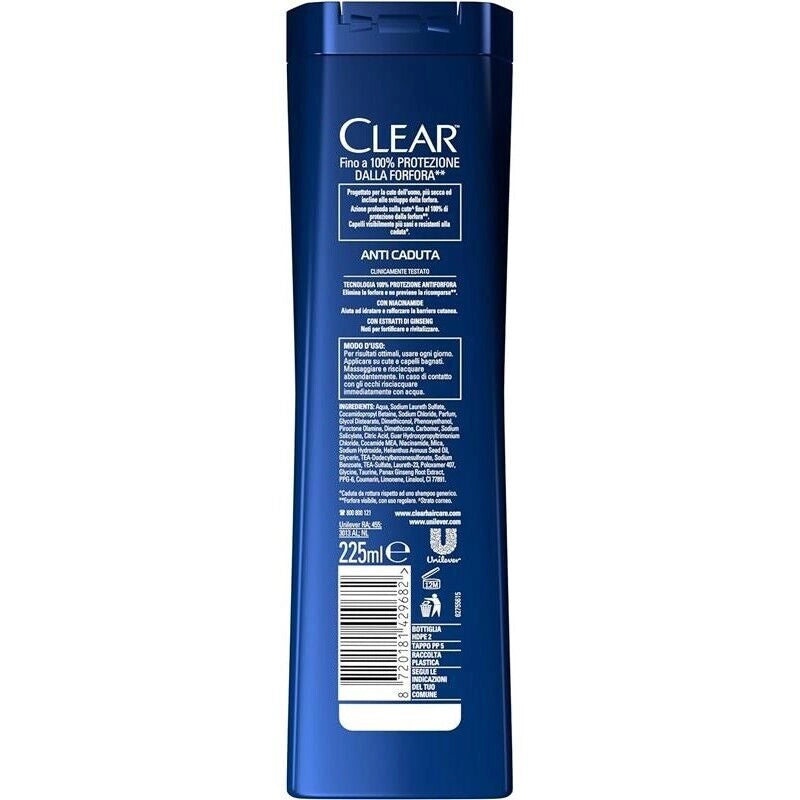 CLEAR SHAMPOO RINFORZANTE ANTIFORFORA CON NIACINAMIDE ED ESTRATTI DI GINSENG 225 ML NEW ANTI CADUTA OKY