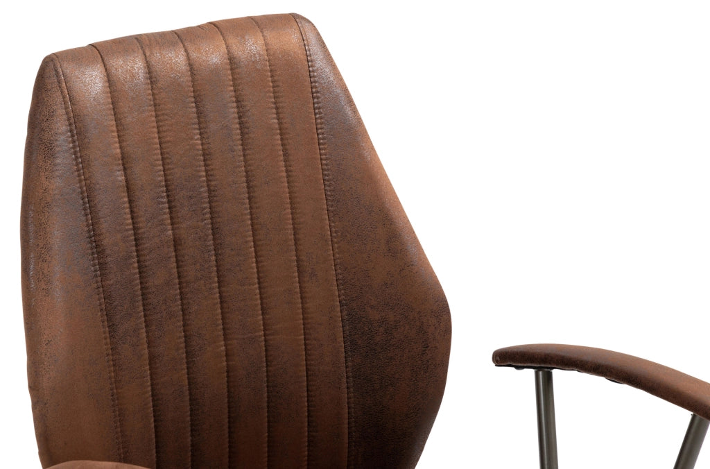 Sedia da ufficio Nampa Industrial Loft Stile antico cognac