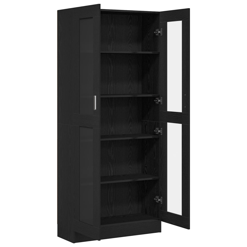 Armadi per libri  2 pz Nero Rovere 82,5x30,5x185 cm in legno ingegnerizzato