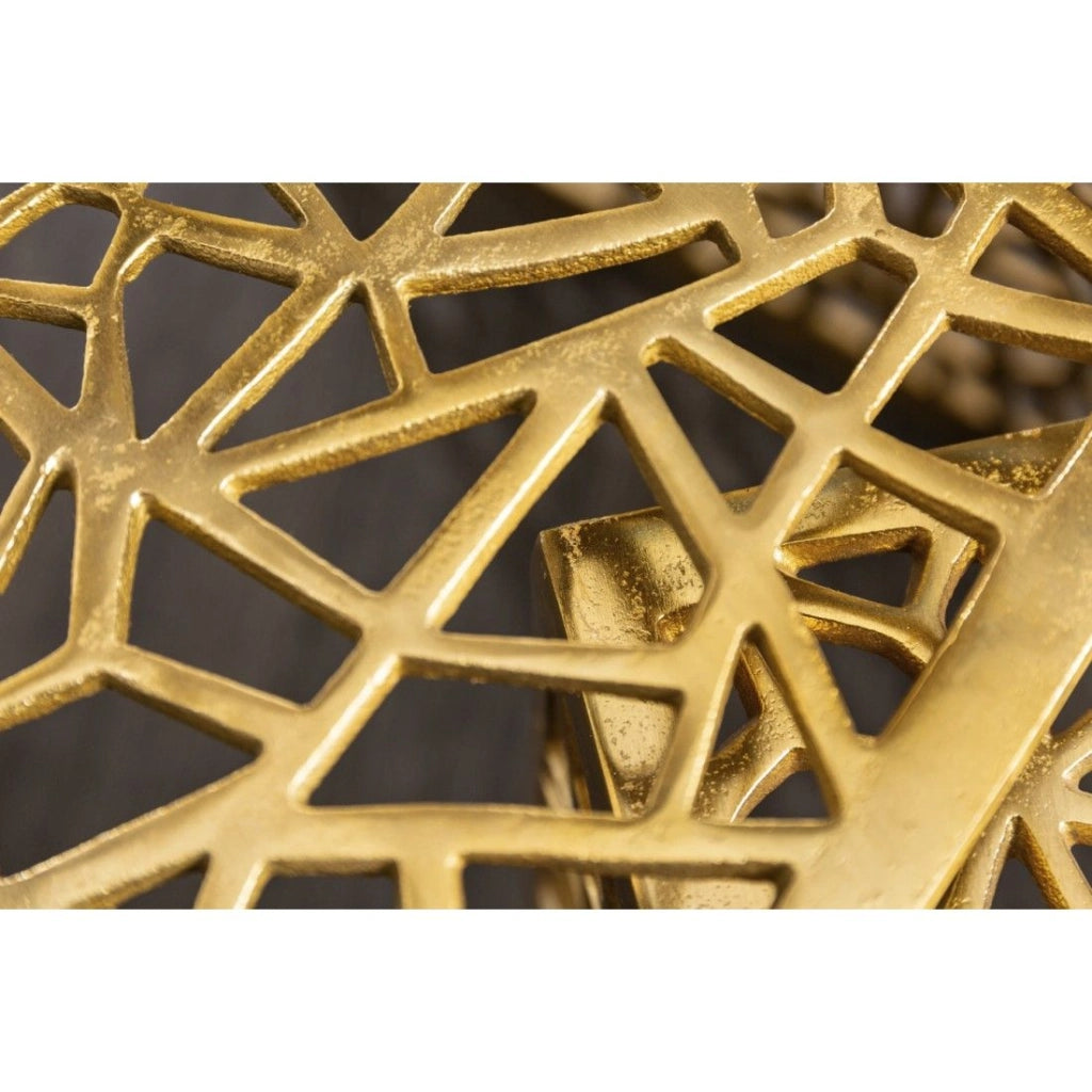 Tavolini bassi nidificati METRIX dorati – Tavolini bassi design in alluminio con motivi geometrici