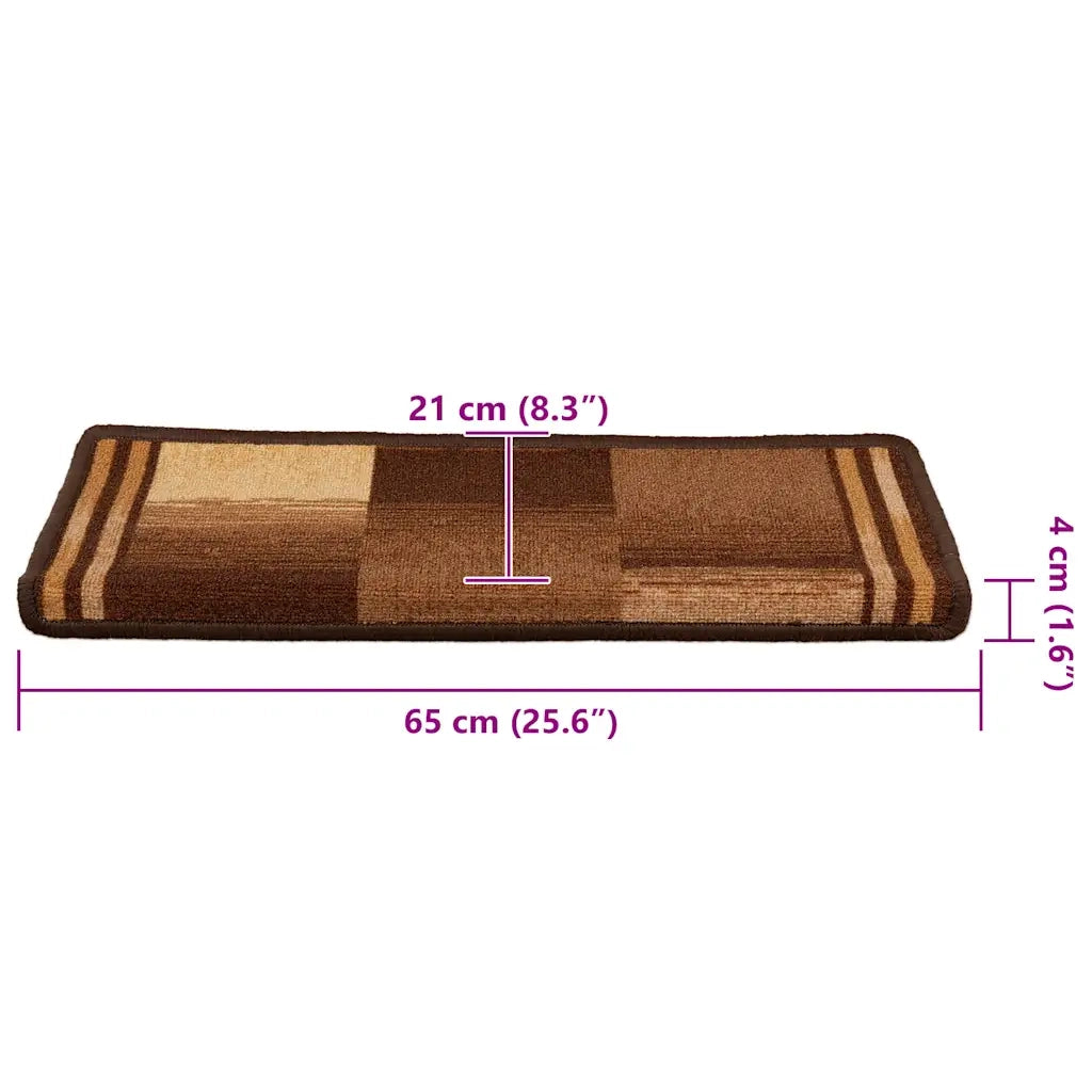 Tappetini Autoadesivi per Scale 15 pz 65x21x4 cm Marroni 326209