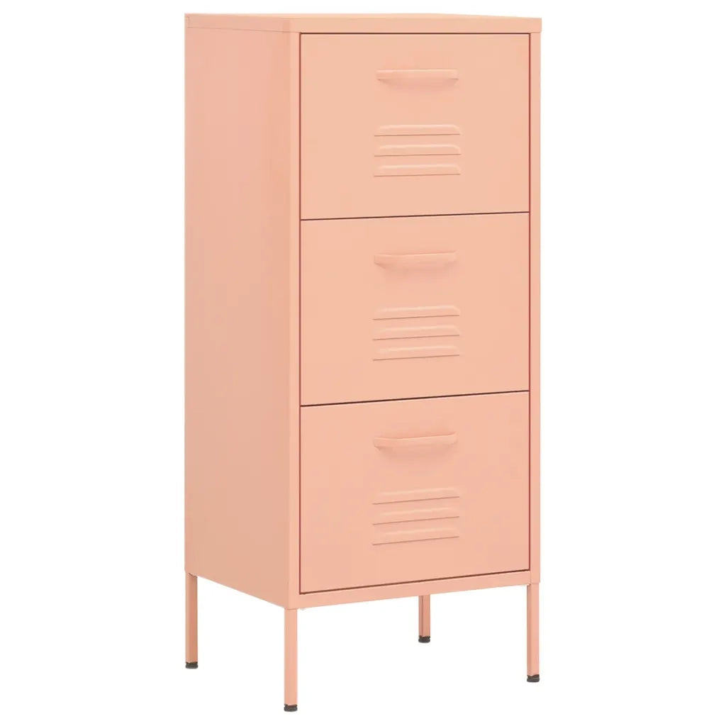Mobile contenitore pratico altezza regolabile 42,5 x 35 x 101,5 cm in acciaio rosa 02_0046872