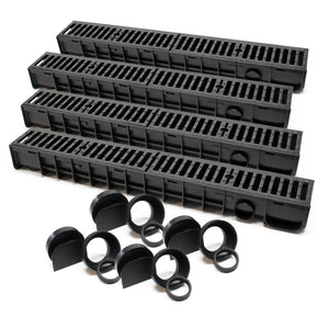 Canale di scolo 4x1m con griglia per scarico acqua 25t Canaletta di drenaggio