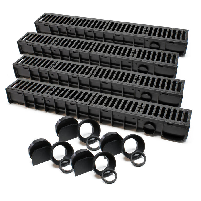 Canale di scolo 4x1m con griglia per scarico acqua 25t Canaletta di drenaggio