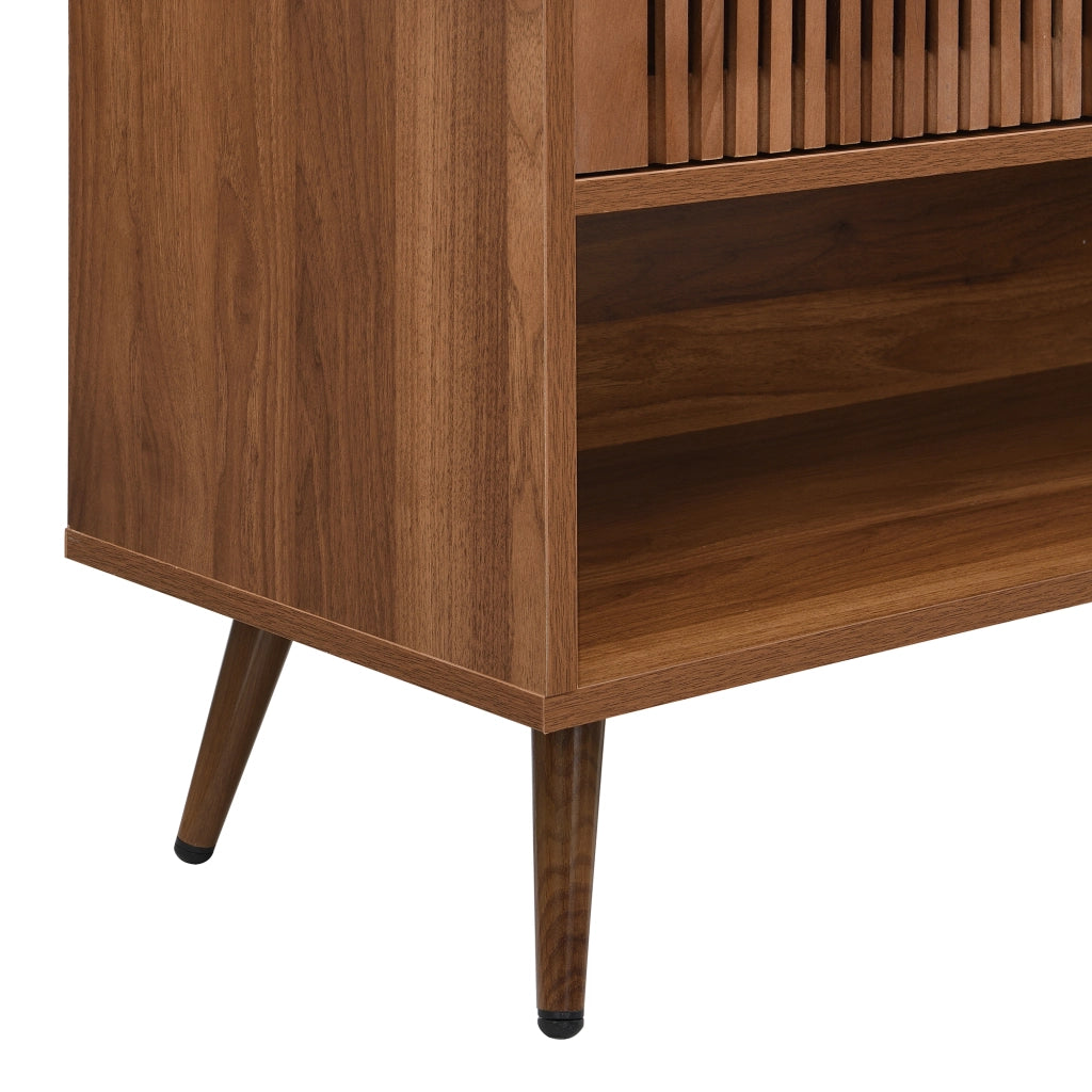 Scarpiera 80x35x105 cm con vano aperto in MDF e pino
