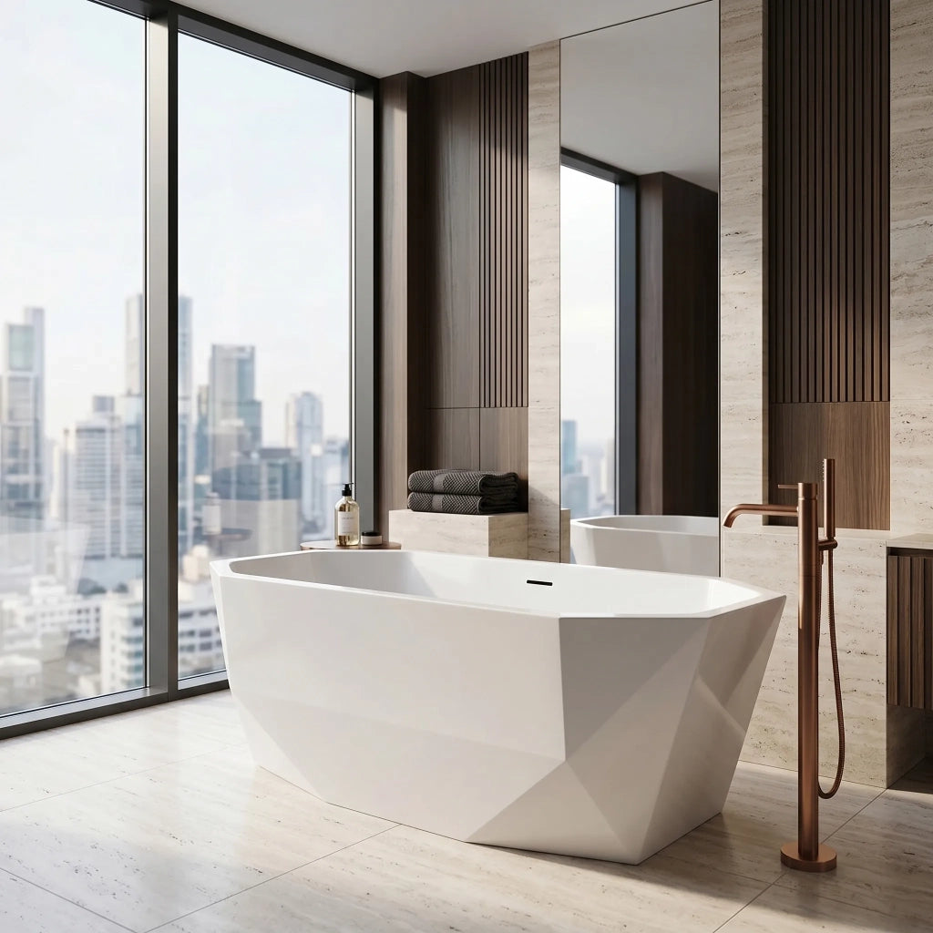 Vasca Da Bagno Freestanding Rea Diamanti 170 Copritappo nero