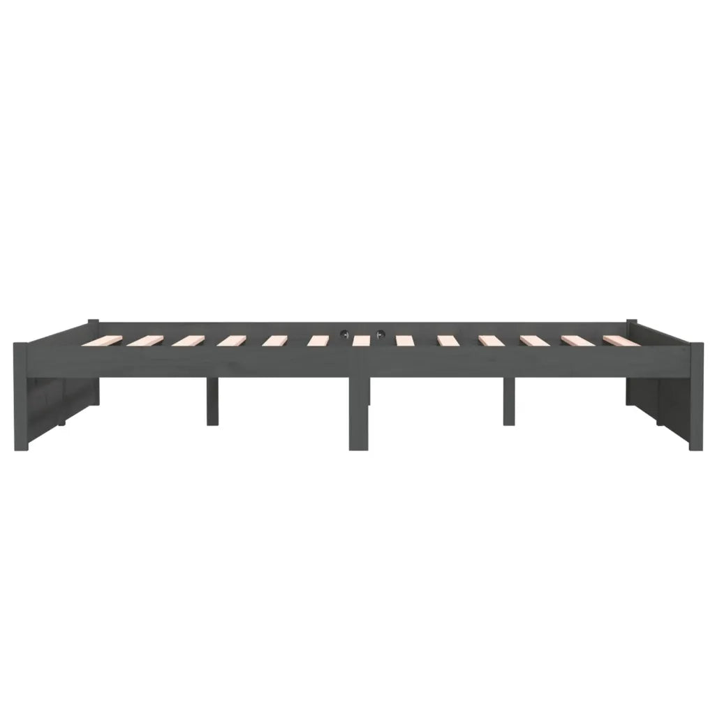 Giroletto-Struttura Letto Grigio in Legno Massello 135x190 cm Double 638874