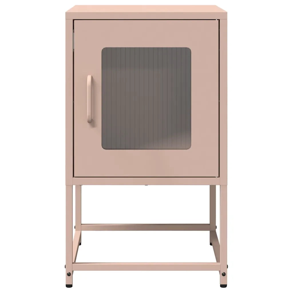 vidaXL Comodino Rosa 36x39x60,5 cm in Acciaio Laminato a Freddo