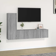 Set Mobili Porta TV 3 pz Grigio Sonoma in Legno Multistrato 3120258