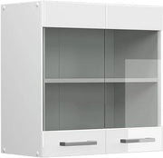 Mobile da cucina in vetro R-Line, Bianco lucido, 60 cm, per la libera combinazione all'interno di sistemi cucina modulari