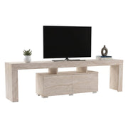 Mobile porta TV Andarna, Credenza da soggiorno, Armadio basso per TV, Base parete attrezzata, 180x31 h50 cm, Beige