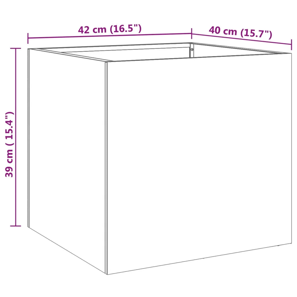 Fioriera Argento 42x40x39 cm in Acciaio Inox 841555