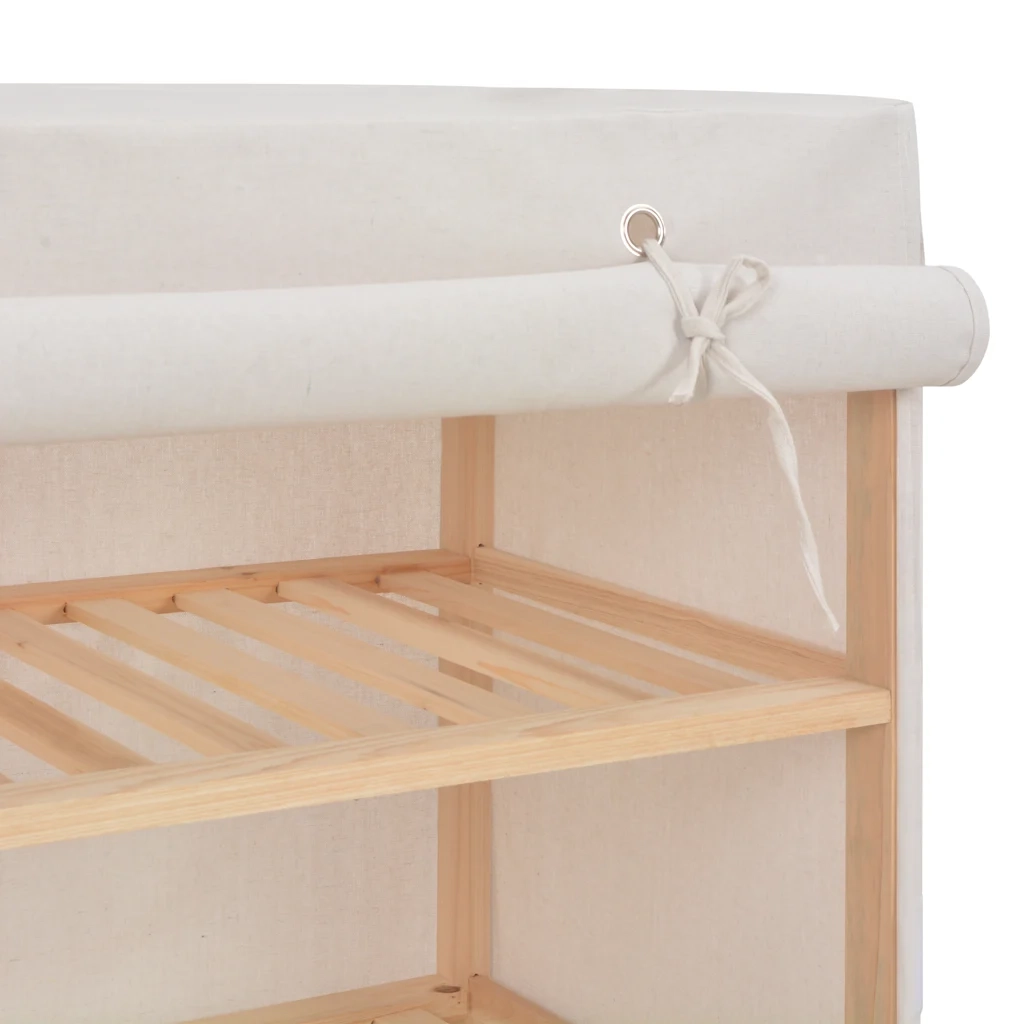 Scarpiera | Mobile per scarpe con Rivestimento Bianca 79x40x80 cm in Tessuto