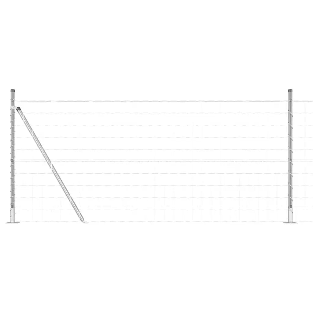 Recinzione da Giardino | Recinzione con Posto Argento 1 x 25 m Acciaio