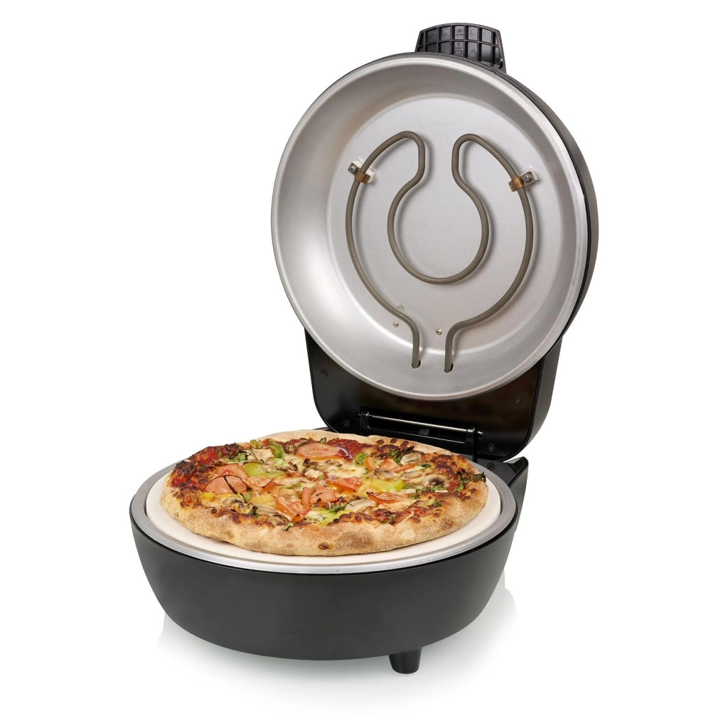 Princess 01.115005.01.001 Forno per Pizza Pro Pietra Ceramica 1200 W 400 °C Diametro 30 cm Timer Termostato colore Nero