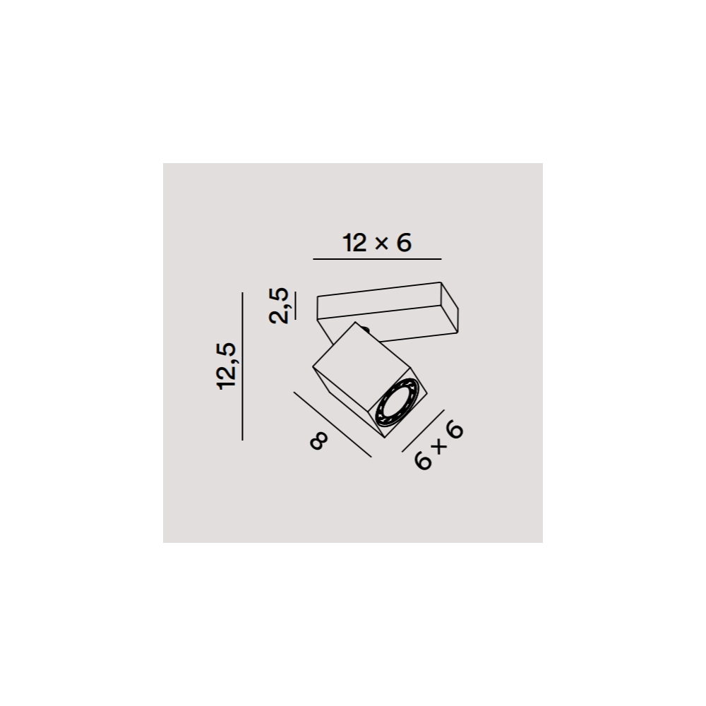Applique a led ODDY orientabile quadrata Bianca da 1xGu10 Perenz