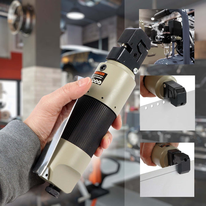 Punzonatrice lamiera ad aria compressa, matrice 5 mm e piegatura 13 mm