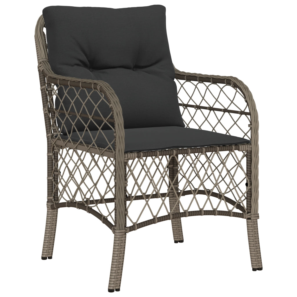 Set pranzo giardino 7 pezzi con cuscini polyrattan grigio