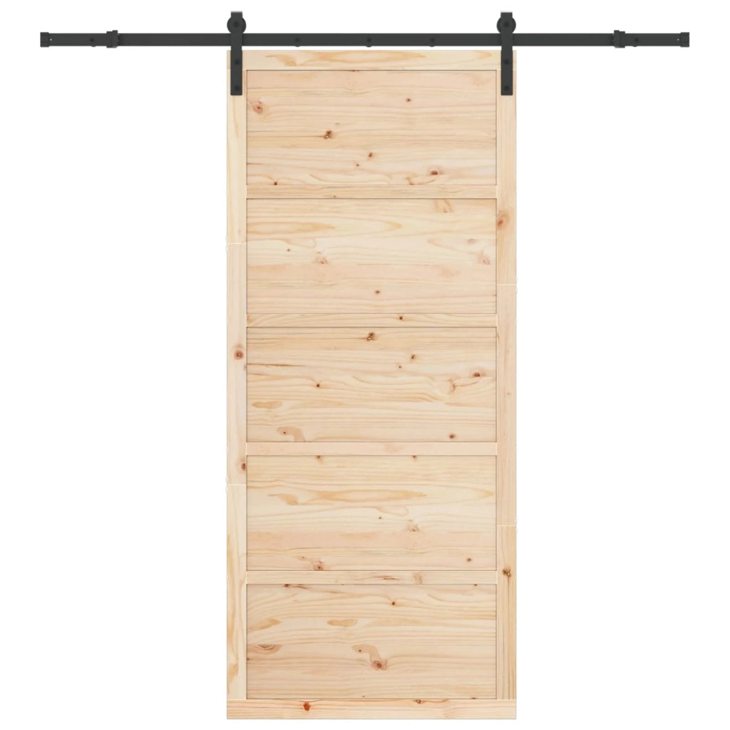 Porta scorrevole Naturale 100 x 208 cm Legno Massello di Pino