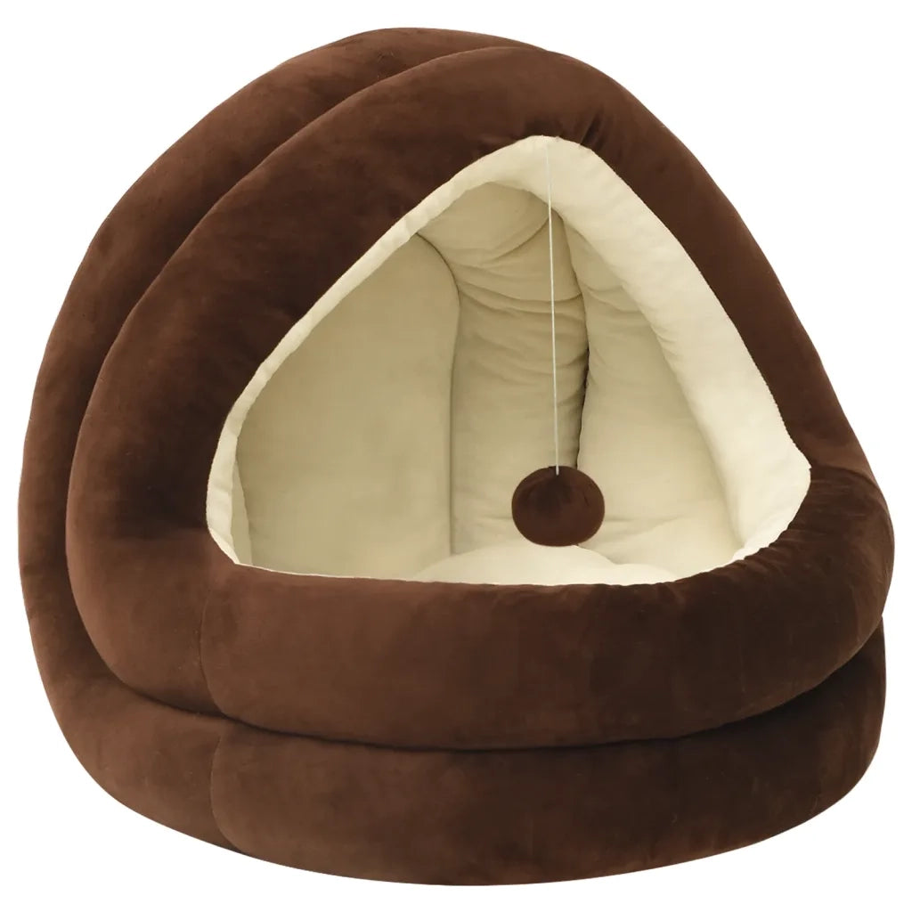 Letto per Gatti 50x50x45 cm Marrone e Crema CFW2556500