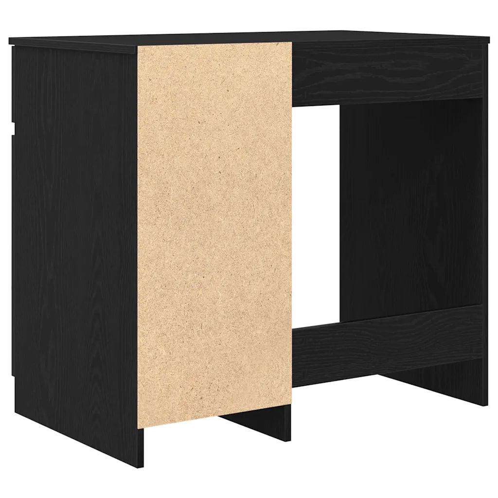 Scrivania Rovere Nera 86x49x76 cm in Legno Multistrato 861824