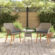 Sedie da Giardino con Cuscini 2 pz Nero Polirattan
