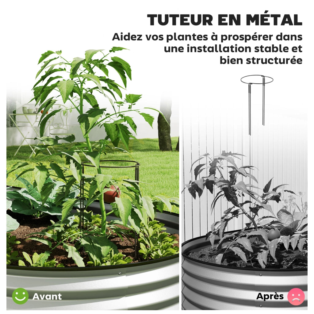 Letto da Giardino Rialzato in Acciaio Zincato ¨C Zephmum ¨C 181x93x30cm Argento