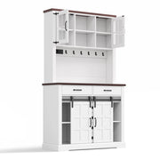 Credenza da cucina con 6 cassetti; ripiani regolabili e LED - per cucina - 108×40×180 cm - bianco