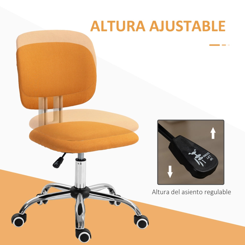 Sedia da ufficio girevole imbottita in tessuto con altezza regolabile ¨C Minimal ¨C 48x53x80-90 cm arancione
