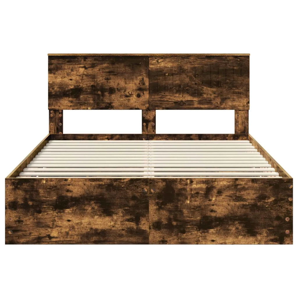 Struttura del letto con cassetto Rovere fumé 140 x 190 cm 3410711