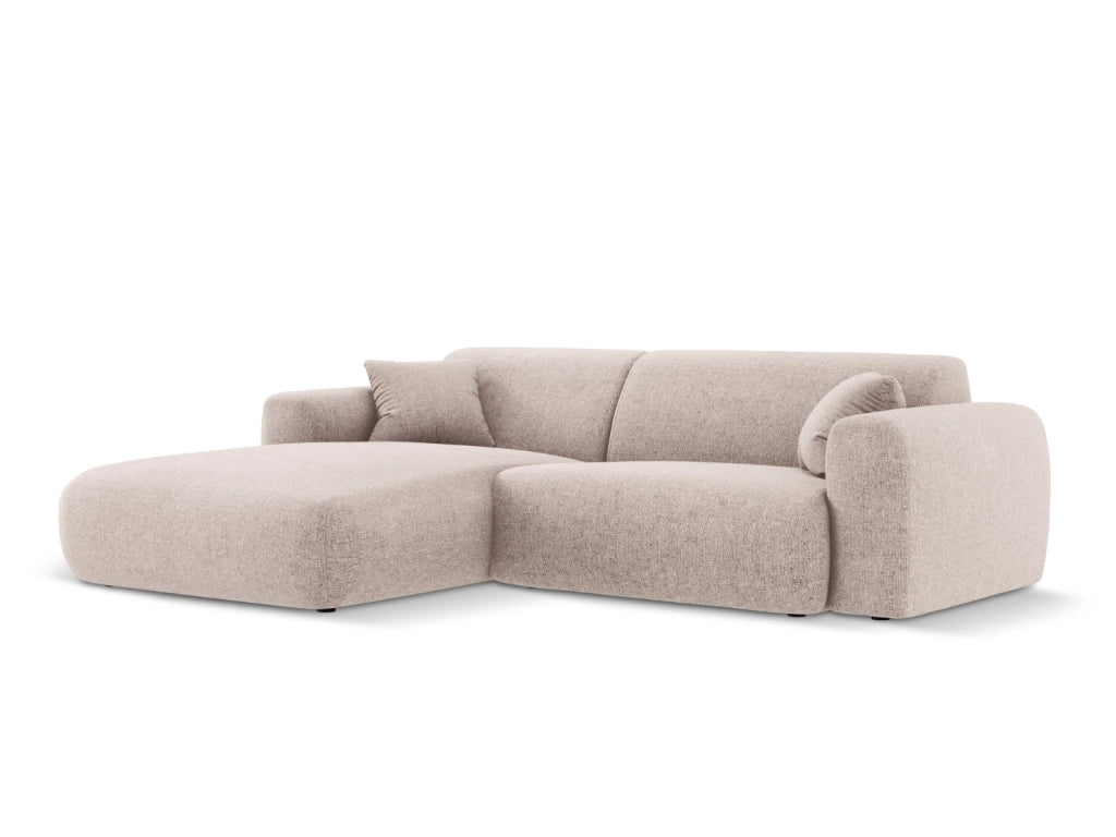 Cosmopolitan Design - Divano angolare sinistro "Nolio" 4 posti in ciniglia beige 