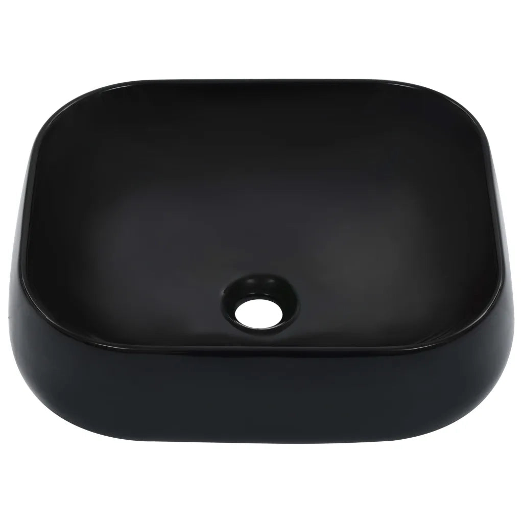 Lavandino 44,5x39,5x14,5 cm in Ceramica Nero CFW3155763