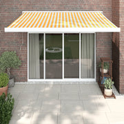 Tenda retrattile Giallo e Bianco con Struttura Bianca 3154532
