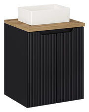 Set mobili bagno 50 cm con piano e lavabo da appoggio Gaja Nova Black 50 x 1401 x 40 cm