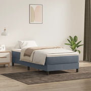 Letto a Molle senza Materasso Grigio Scuro 80x220 cm Velluto 3315850