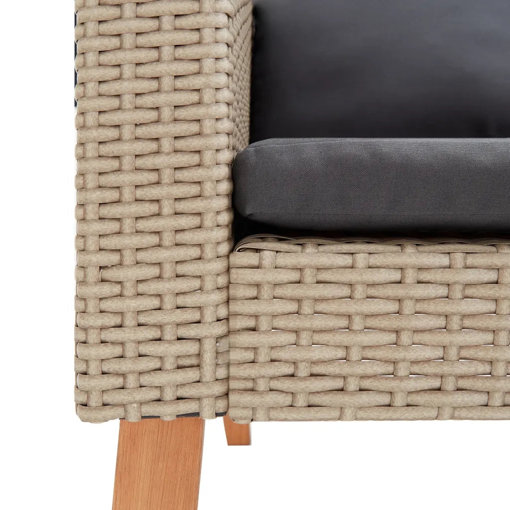 Set Divani da Giardino 2 pz con Cuscini in Polyrattan Beige 3059330