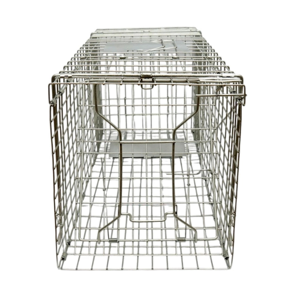 Trappola per animali selvatici tipo gabbia, robusta in metallo, 78 x 30 x 32 cm.