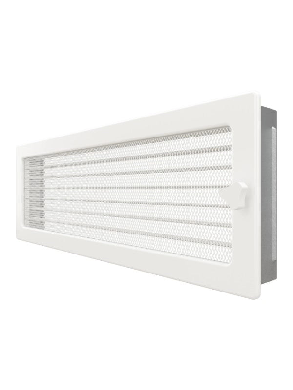 Griglia di ventilazione per camino 17x49 bianca con tapparelle avvolgibili