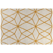 Tappeto in cotone bianco e giallo motivo a geometrico 160 x 230 cm camera da letto soggiorno ingresso