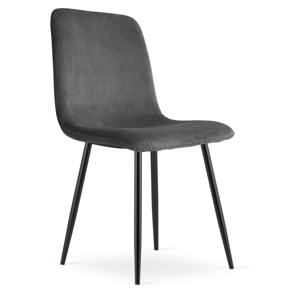 Sedia Rift in velluto a coste grigio con gambe nere