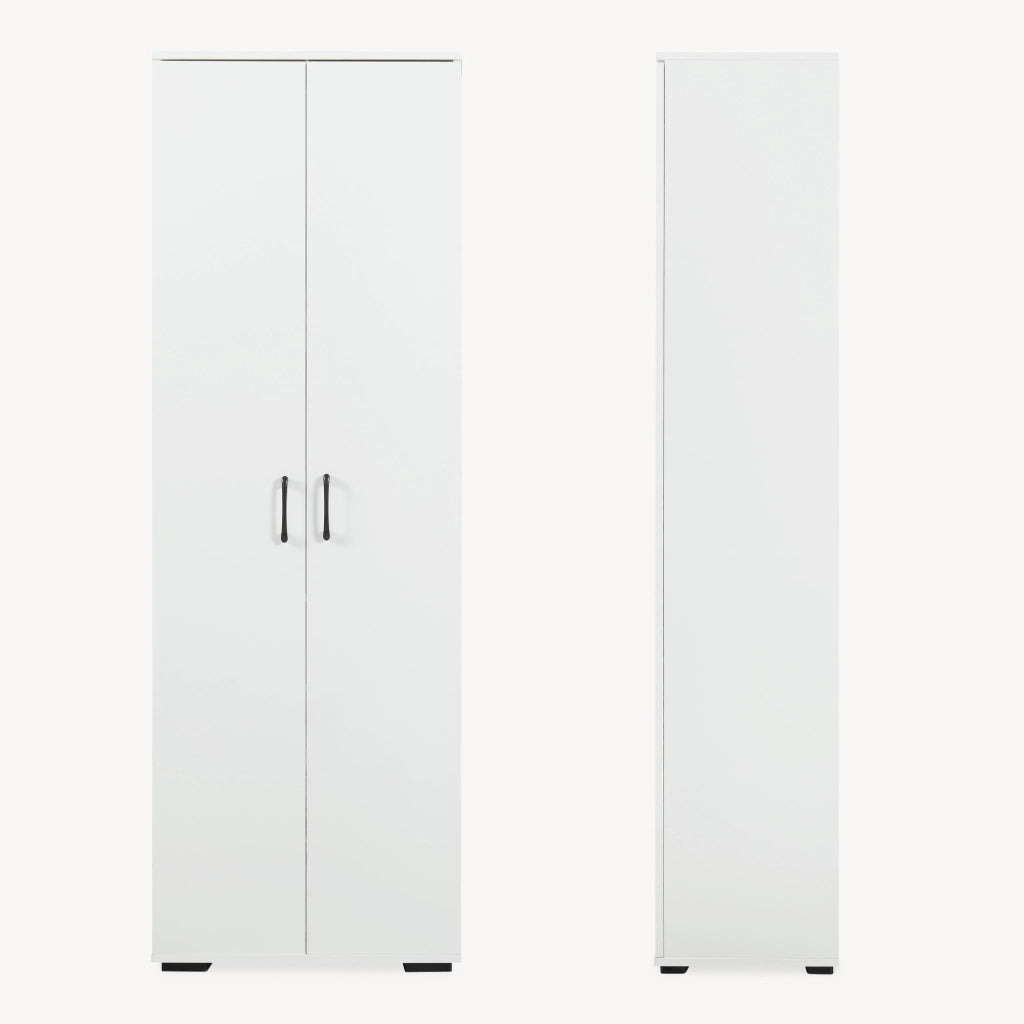 Armadio Chalvefted a 2 Ante Guardaroba con Barra Appendiabiti e 4 Ripiani Regolabili 175 x 60 x 35 cm - Bianco [en.casa]