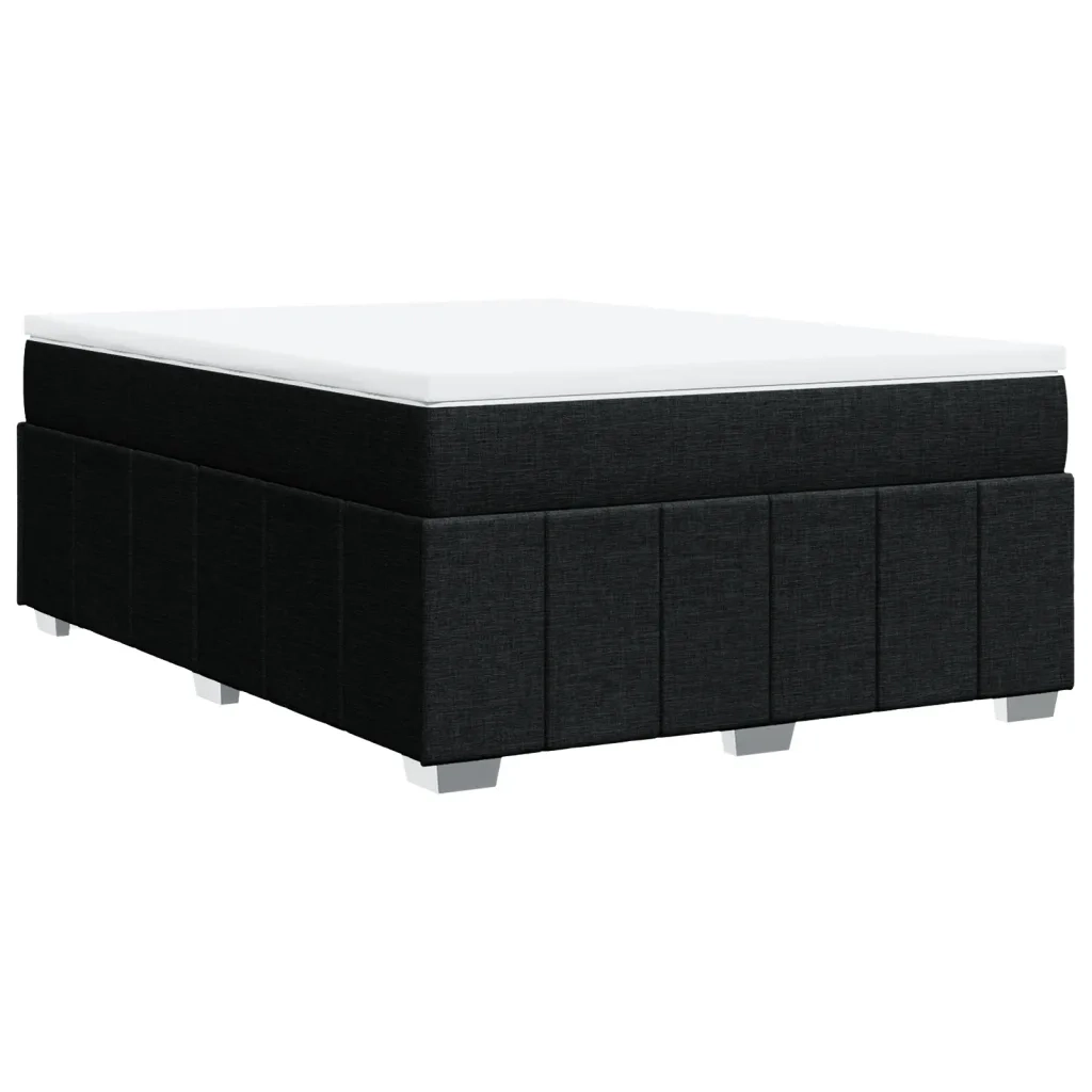 vidaXL Giroletto a Molle con Materasso Nero 140x190 cm in Tessuto