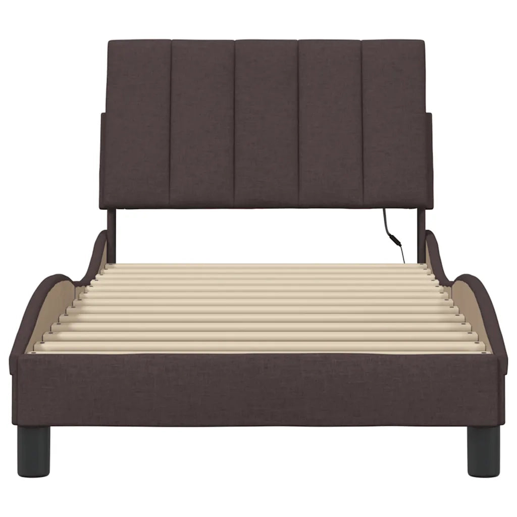 Giroletto senza Materasso Hanko Marrone Scuro 90x190 cm Tessuto 3310429