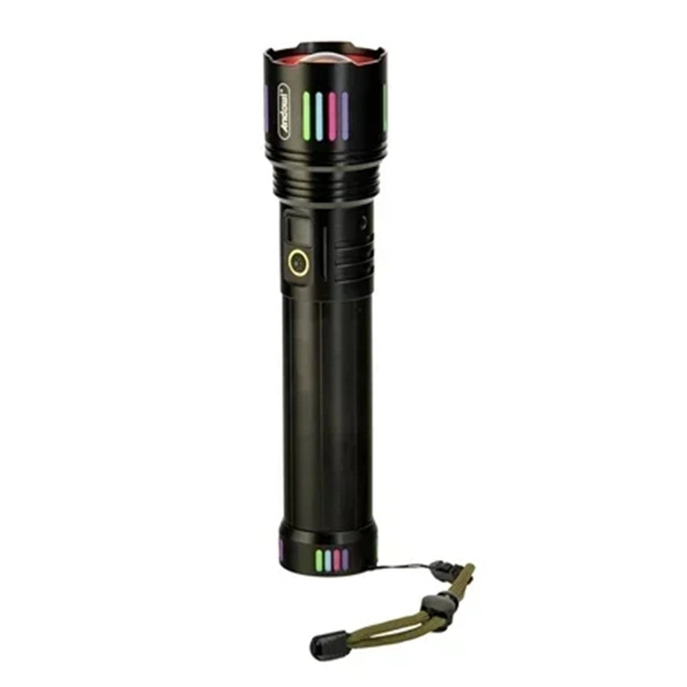 Trade Shop - Torcia In Lega Di Alluminio Luce Potente Led Elettrica Portatile Ricaricabile Zoom L660 -