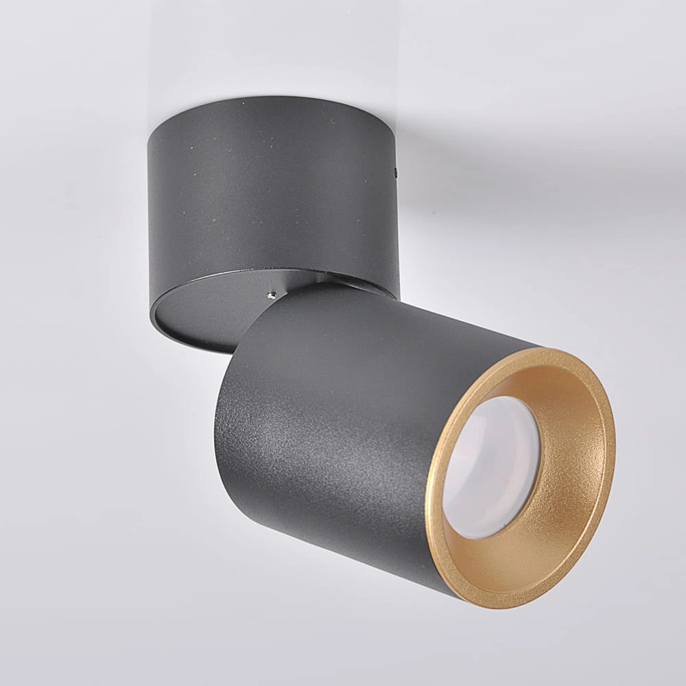 Faretto plafone orientabile GU10 nero-oro Astra Polux 314048